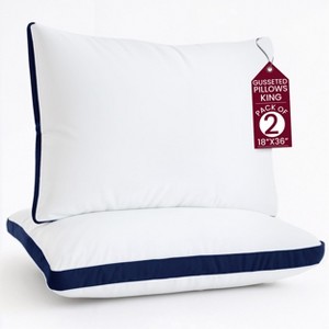 Lux Decor 2-Pack Gusseted Bed Pillows - Soft Microfiber Pillows with Durable Gusseted Edges Hypoallergenic Support Pillows for All Sleep Positions - 1 of 4