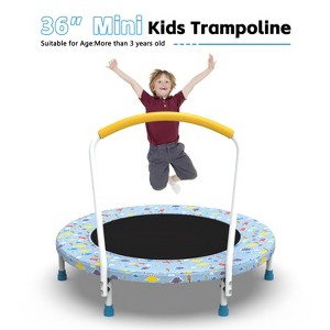 Belatt 36" Mini Kids Trampoline with Handle - Indoor & Outdoor, Ages 3 and Up, Blue - 1 of 4
