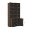 GDFStudio Sedlari 79" Modern Bookcase Cabinet with 4 Open Shelves and Hidden Storage - 3 of 4