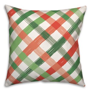 Creative Products Cheery Christmas Check 18 x 18 Spun Poly Pillow - 1 of 3