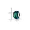 Black Bow Jewelry Teal with Black Stripes Murano & Sterling Silver Bead Charm, 15mm - 3 of 4