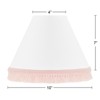 Sweet Jojo Designs Girl Empire Lamp Shade 4in.x7in.x10in. Boho Fringe White and Pink - 2 of 3