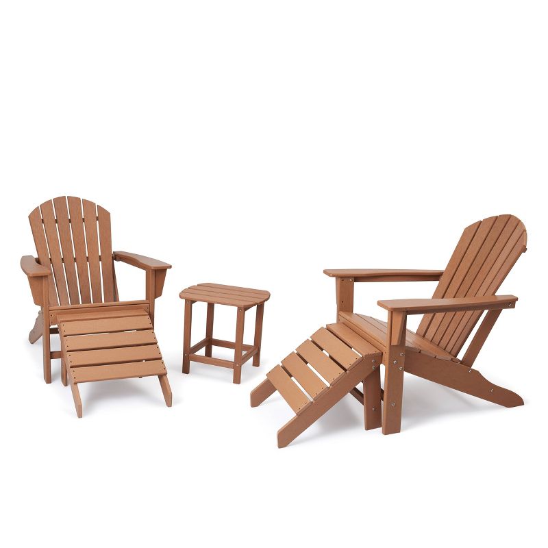5pk Plastic Resin Adirondack Chair with Side Table & Ottoman - EDYO LIVING
, 1 of 14