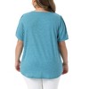 Women's Plus Size Crew Neck Short Sleeve Flowy Pleated Dressy Casual Tunic Blouses - Agnes Orinda - 4 of 4