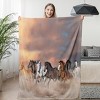 Horse Print Design Blanket, made of soft, skin-friendly wool blend for warmth. The perfect gift for equestrian enthusiasts. - 2 of 4