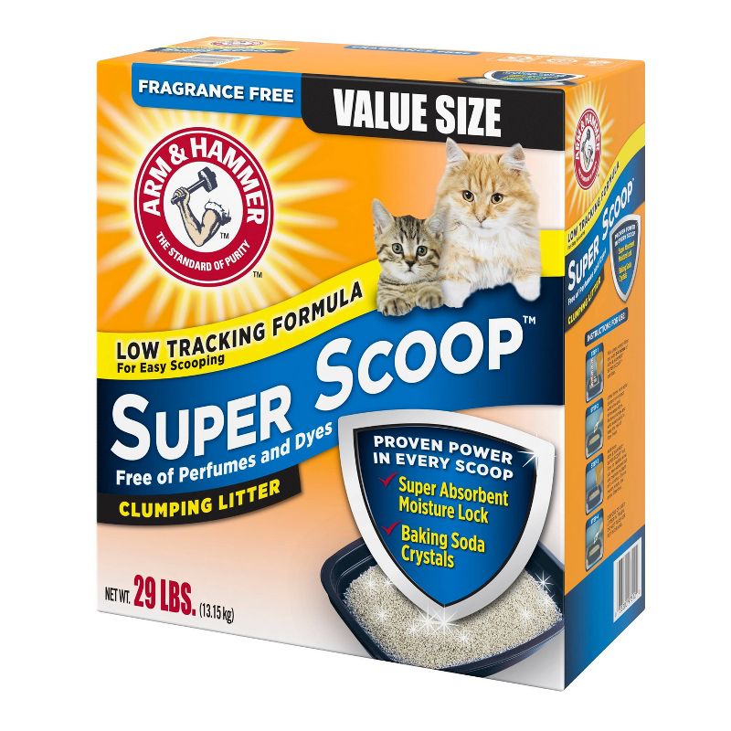Arm &#38; Hammer Super Scoop Clumping Fragrance Free Cat Litter - 29lb, 3 of 7