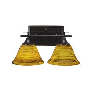 Toltec Lighting Uptowne 2 - Light Vanity in  Dark Granite with 7" Firré Saturn Shade - 1 of 1