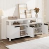 Farmhouse TV Stand for 75/80 Inch TVs, Long Entertainment Center w/ Storage Drawer &OpenShelf, Television Consoles Stands for living room - 4 of 4