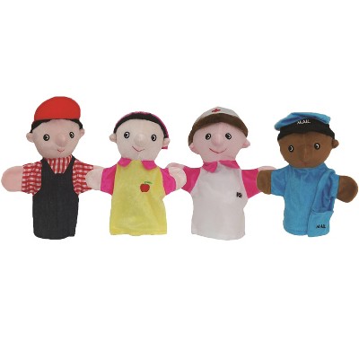 Multicolored Community Helper Puppets Set of 10