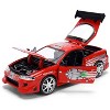 Brian's Mitsubishi Eclipse Red with Graphics Remix "The Fast and The Furious" (2001) Movie 1/24 Diecast Model Car by Jada - 2 of 4
