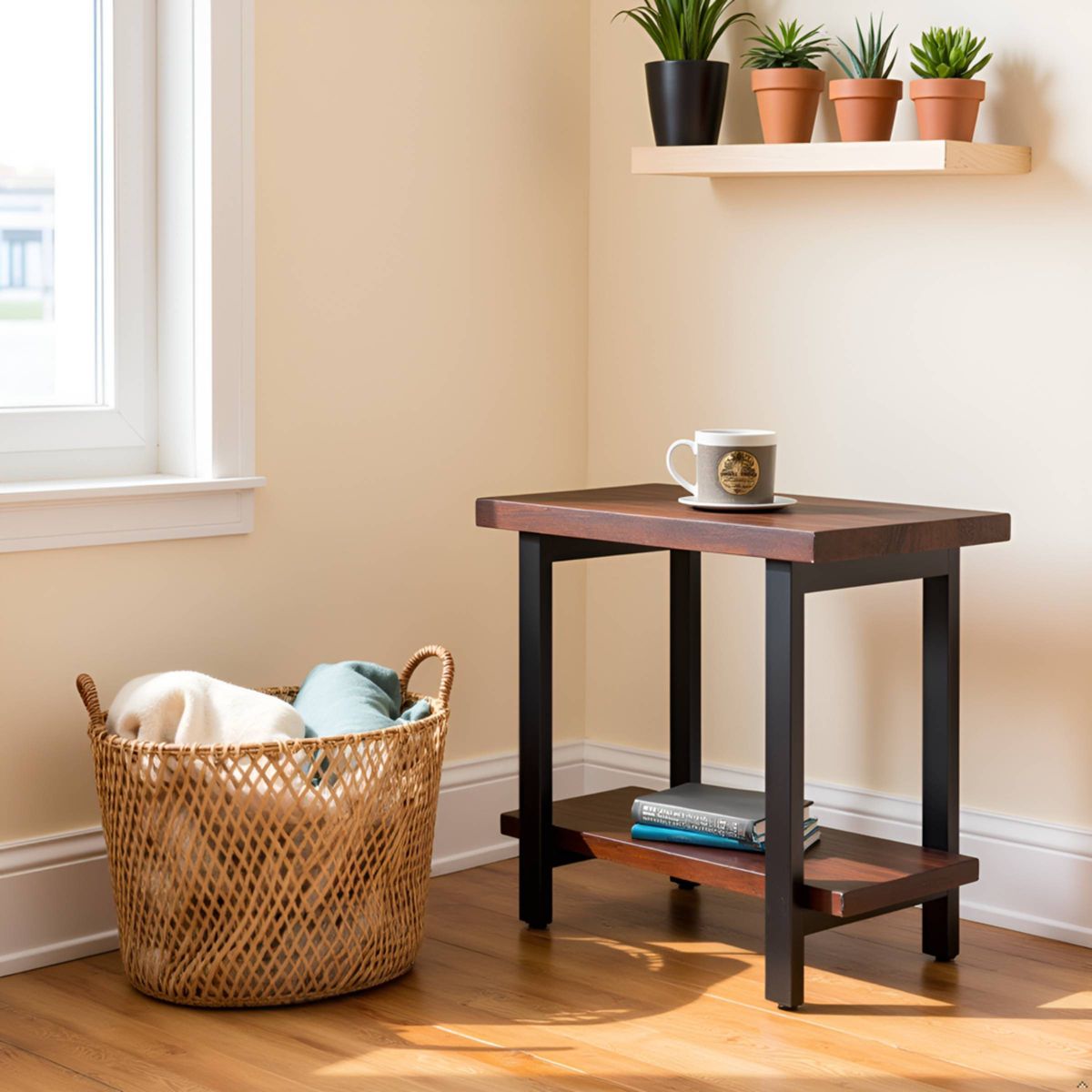 Pomona Metal and Wood End Table - Alaterre Furniture - thumbnail 8