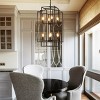 BAOURE 18in Modern 8 Light Black Farmhouse Pendant Light Chandelier, Industrial Adjustable Hanging Light for Living Room Dining Room Foyer - 2 of 4