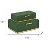 HomeRoots Set of Two Green And Gold Striped Nesting Storage Boxes With Lids - 3 of 4