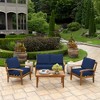 ARDEN Outdoor Loveseat Cushion Set, 48 x 24, Water repellent, Fade Resistant, Cushion Set for Couch, Bench, and Swing 48 x 24, Sapphire Blue Leala - 3 of 4
