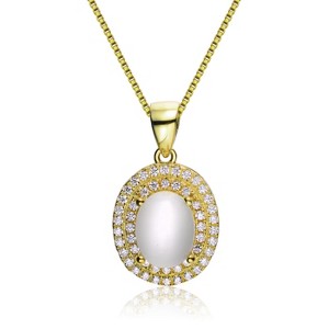 Guili Yellow Gold Frosty Cubic Zirconia Oval Necklace - 1 of 2