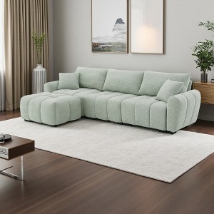 110" Boucle L-Shaped Modular Sectional Sofa with Large Seat - 1 of 4