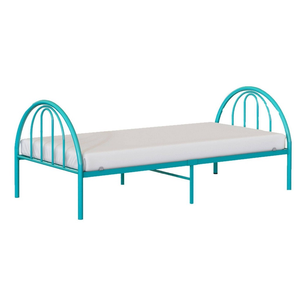 Photos - Bed Frame Twin Brooklyn Metal Kids' Bed Turquoise - BK Furniture