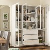 FUFU&GAGA White 5-Shelf Storage Cabinet 6 Glass Door Gold Cone Pulls with 3 Drawers - 2 of 4
