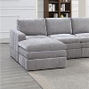 Okak Modern Convertible Sectional Sofa Couch with 1 Armchair/Wedge, 2 Armless Chairs, 2 Ottomans 5pc Fabric Plush Modular Sofa for Living Room, Gray - 3 of 4