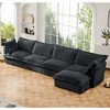 Oversized 156.6" Corduroy Slipcovered L-Shaped Modular Sectional Sofa with French Edges and Removable Covers, 5-Piece Free combination - 2 of 4