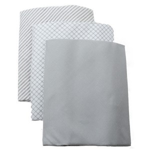 TheDapperTie Men's Gray Solid And White Fancy 100% Cotton 3 PCS Handkerchiefs - 1 of 4