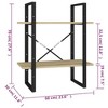 vidaXL Engineered Wood 2-Tier Book Cabinet - Sonoma Oak Finish - Scandinavian Style - 3 of 4