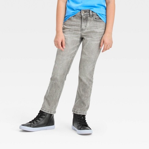 Boys' Super-stretch Slim Jeans - Cat & Jack™ Gray 12 Husky : Target