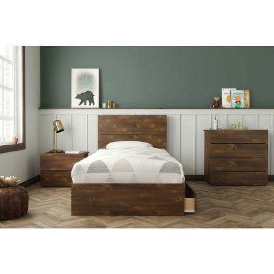 Twin Ribicon Platform Bed Set Truffle - Nexera