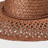 Paper Hand Woven and Braided Open Hole Pattern Rancher Hat - Universal Thread™ - image 4 of 4