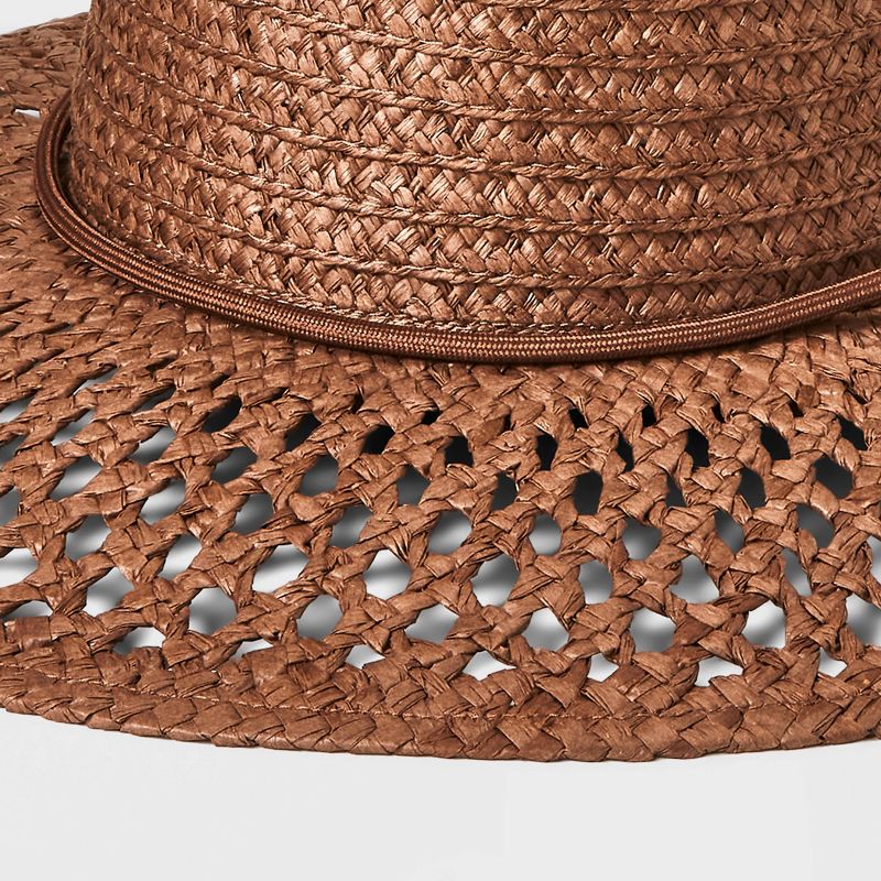 Paper Hand Woven and Braided Open Hole Pattern Rancher Hat - Universal Thread™, 5 of 6