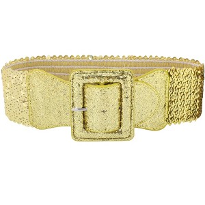 INSPIRE CHIC Women's Sequins Stretchy Bling Sparkly Shiny Wide Elastic Waist Belts 1 Pc - 1 of 4