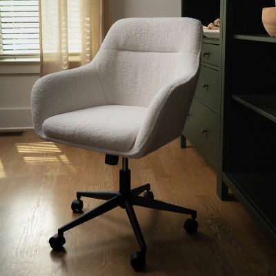 Martha Stewart Rayna Fabric Upholstered Mid-Back Office Task Chair - Thumbnail 5