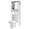 Costway Over the Toilet Bathroom Storage Cabinet with Sliding Barn Door & Adjustable Shelf - 4 of 4