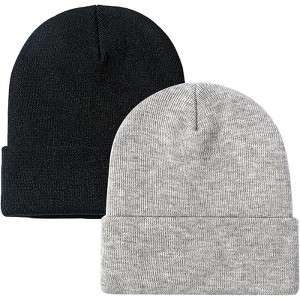 MSDC 1&2 Pack Beanie for Men Women Slouchy Beanie Hats Winter Knit Caps Soft Ski Hat Unisex - 1 of 4