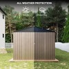 8' x 10' Heavy Duty Metal Storage Shed - Outdoor Galvanized Steel Garden Shed with Lockable Doors, Sloped Roof - 3 of 4