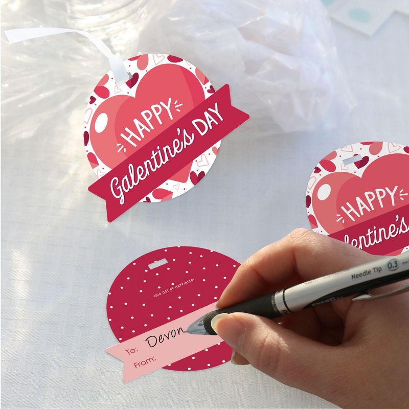 Big Dot of Happiness Happy Galentine's Day - Valentine's Day Party Clear Goodie Favor Bags - Treat Bags With Tags - Set of 12, 2 of 9