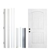 Lirago 2 Panel Plank Arch Top Fiberglass Front Doors 36  inch  x 80  inch  Right Hand Inswing White Wooden Grain Finish with Door Jamb - 2 of 4