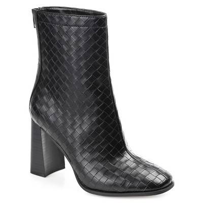Journee Collection Womens Brielle Back Heel Zip Stacked Heel Booties