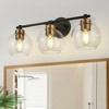 DORESshop 22 in. 3-Light Black and Gold Modern Bathroom Vanity Light with Clear Glass Shades, Wall Sconce for Large Spaces - 2 of 4