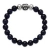 Chisel Stainless Steel Antiqued and 10mm Blue Quartz Beaded Moon 7.5" Stretch Bracelet - 2 of 4