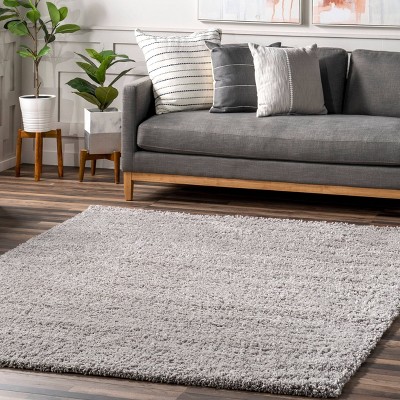 Luxurious Silver Shag Rectangular Rug 52" x 24"