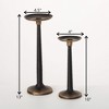 13" Slender Pillar Taper Holders - Set of 2, Black - 4 of 4