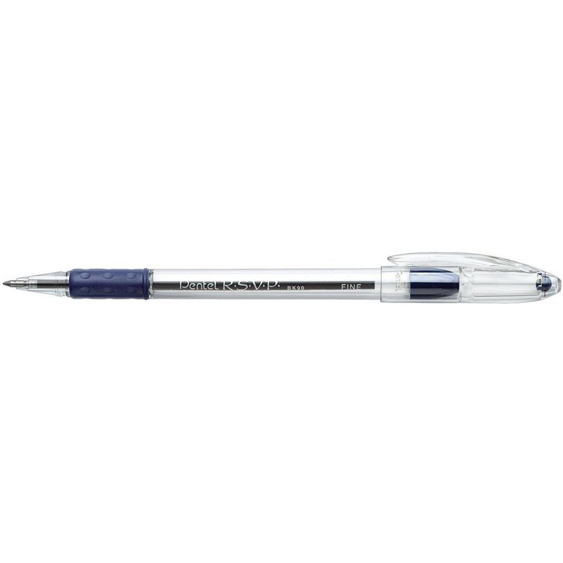 Pentel R.S.V.P. Ballpoint Pen, 0.7 mm, Blue, Pack of 12, 1 of 2