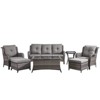 Gymojoy 7 Piece Outdoor Wicker Sofa with Patio Chairs with Coffee Table and Ottoman Sets - 2 of 4