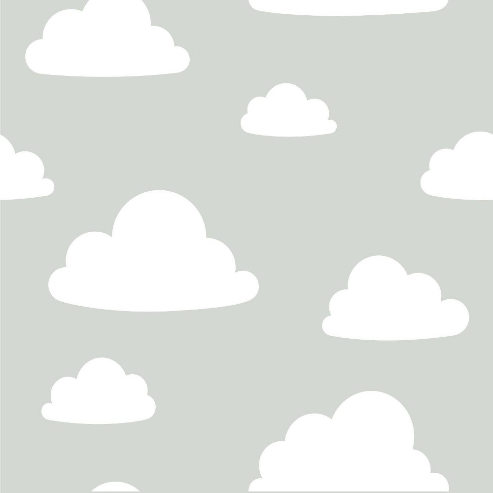 Photos - Wallpaper Nu Clouds Peel and Stick  Gray