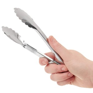 Slickblue Stainless Steel Tongs 6-Pack – 9-Inch Kitchen Utensils for Cooking, Serving, and Buffet Lines - 1 of 3