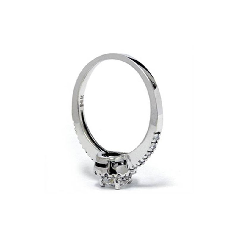 Pompeii3 1/2ct Pear Shape Diamond Engagement Ring 14K White Gold Lab Created, 2 of 5