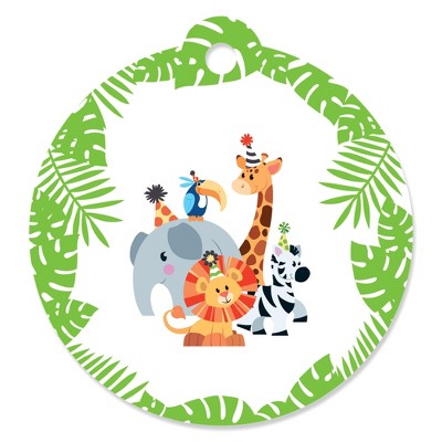 Big Dot of Happiness Jungle Party Animals - Safari Zoo Animal Birthday Party or Baby Shower Favor Gift Tags (Set of 20)