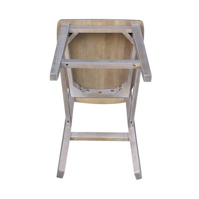 San Remo Washed Gray Taupe Solid Wood Counterheight Stool - 24" Seat