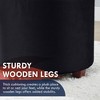 Ornavo Home Upholstered Round Tufted Storage Ottoman with Wooden Legs - 4 of 4